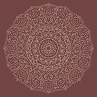 Mandala Round Ornament Pattern on a beautiful coffee background