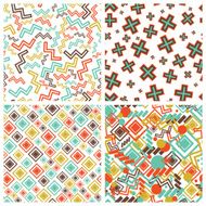 flat geometric shapes in seamless pattern