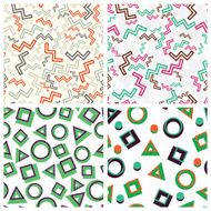 flat simple geometric shapes in seamless pattern fixated