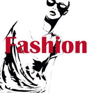 Fashion girl in sketch-style N44