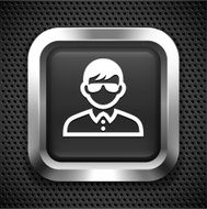 Young Male with Glasses on Black Square