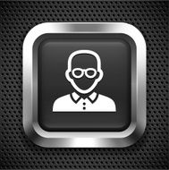 Male with Glasses on Black Square