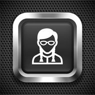 Female with Glasses on Black Square N2