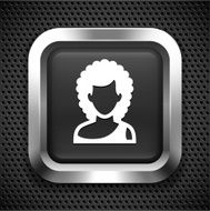 Fashionable Woman on Black Square