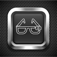 3D Glasses on Black Square