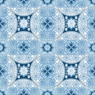 Blue abstract seamless lace pattern
