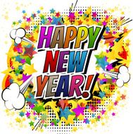 Happy new year - Comic book style invitation