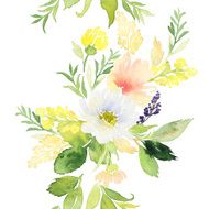 Seamless pattern with flowers watercolor Gentle colors Female N13