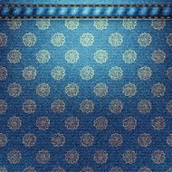 Texture of denim fabric with flowers