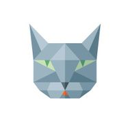 Cat head - vector sign illustration in abstract polygonal style