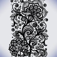 Abstract seamless lace pattern with flowers N2