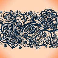 Abstract seamless lace pattern with flowers N4
