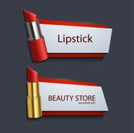 Vector modern lipstick banners set