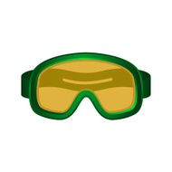 Ski sport goggles in dark green design