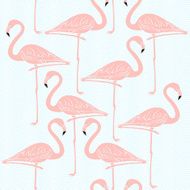 Vector seamless pattern with flamingos