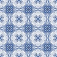 Seamless Calligraphy Pattern in white and blue N3