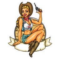 Pin Up Cowgirl label