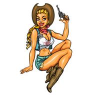 PrintPin Up Girl Sexy Cowgirl