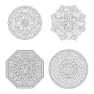 Lineart geometric ornamental templates set Vector symbols