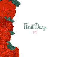Vintage border with roses N7