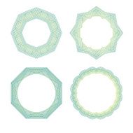 Color lineart geometric ornamental templates set Vector