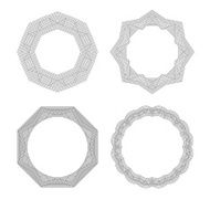 Lineart geometric ornamental templates set Vector symbols N2