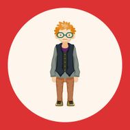boy man cartoon theme elements N34
