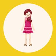 lady girl cartoon theme elements N19