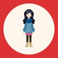 lady girl cartoon theme elements N21