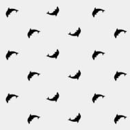Geometric simple monochrome minimalistic vector marine pattern dolphins N7