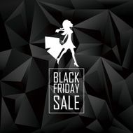 Black friday sales poster template Special offers advertising Low poly
