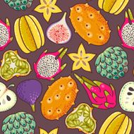 Seamless exotic fruit