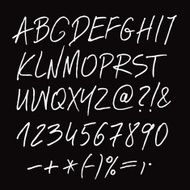 White vector alphabet written with a pen