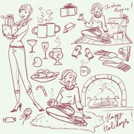 Hand drawn Christmas holiday collection N2