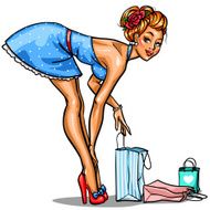 Pin Up shopping girl