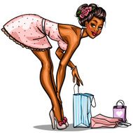 Pin Up shopping girl N2