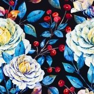 Watercolor floral vector pattern N15