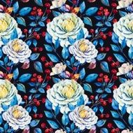 Watercolor floral vector pattern N20