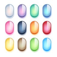 Colorful oval pearl glass gemstones set N2