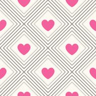 Seamless geometric pattern with hearts illustration N19