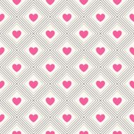 Seamless geometric pattern with hearts illustration N20