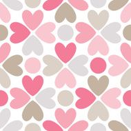 Floral seamless pattern Red pink gray brown and white N3