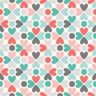 Floral seamless pattern Red green black and white N4