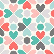Floral seamless pattern Red green black and white N5