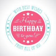 Happy birthday card Typography letters font type N4