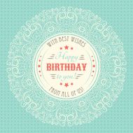 Vintage happy birthday card Typography letters font type