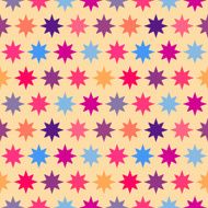 Retro colorful star seamless pattern illustration N2