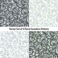 Vector seamless patterns set floral grey