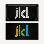 letter J K L logo alphabet chalk icon set background