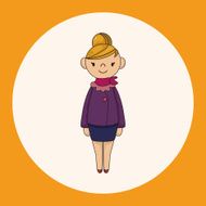 lady girl cartoon theme elements vector eps N2